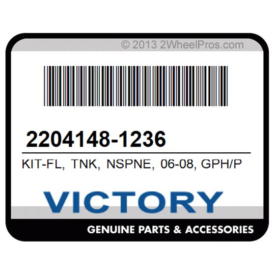 Victory 2204148-1236 Kit-Fl, Tnk, Nspne, 06-08, Gph/Pwh