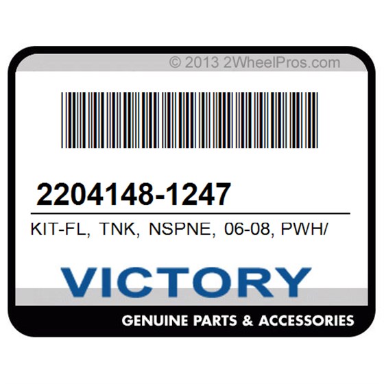 Victory 2204148-1247 Kit-Fl, Tnk, Nspne, 06-08, Pwh/Bwb