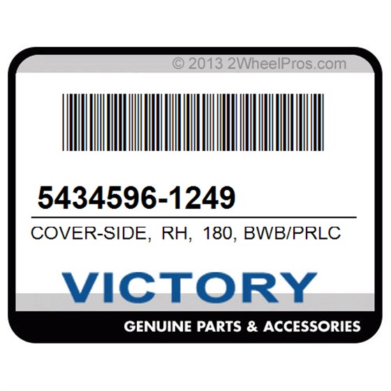 Victory 5434596-1249 Cover-Side, Rh, 180, Bwb/Prlclr