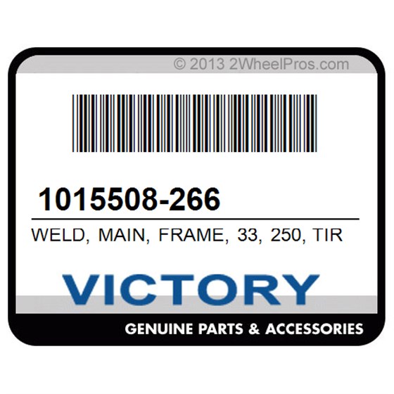 Victory 1015508-266 Weld, Main, Frame, 33, 250, Tire, Black