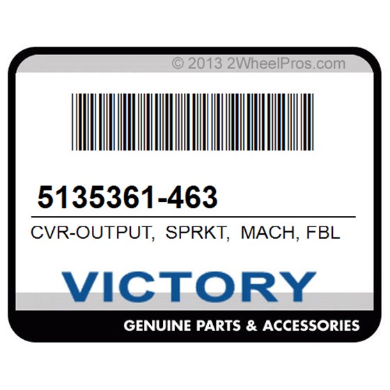Victory 5135361-463 Cvr-Output, Sprkt, Mach, Fblk