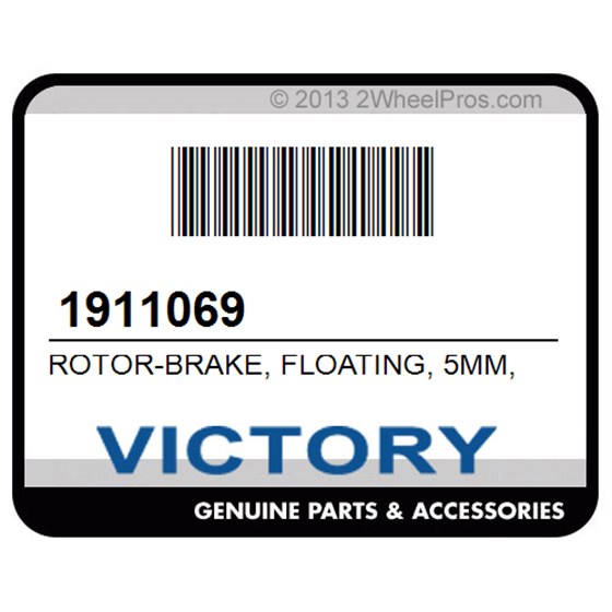 Victory 1911069 Rotor-Brake, Floating, 5Mm, Blk
