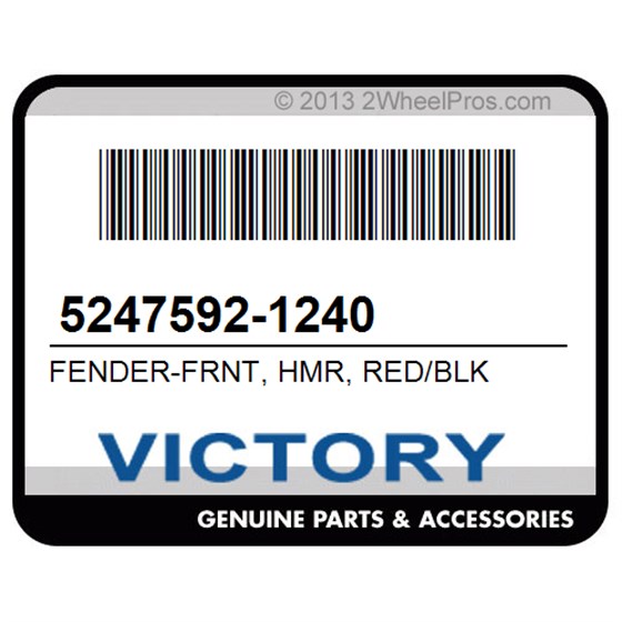 Victory 5247592-1240 Fender-Frnt, Hmr, Red/Blk