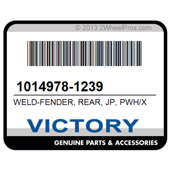 Victory 1014978-1239 Weld-Fender, Rear, Jp, Pwh/X