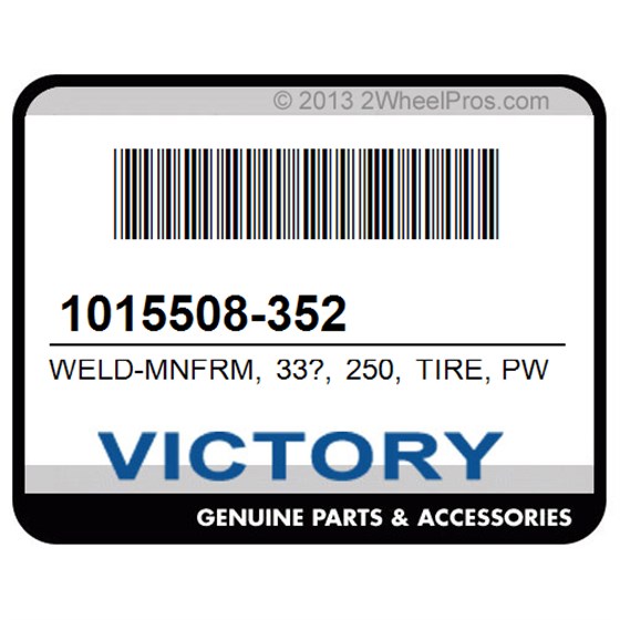 Victory 1015508-352 Weld-Mnfrm, 33?, 250, Tire, Pwh