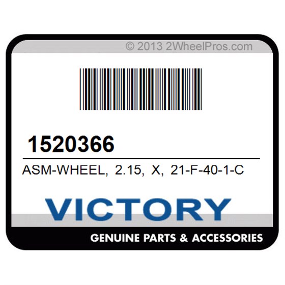 Victory 1520366 Asm-Wheel, 2.15, X, 21-F-40-1-Cr