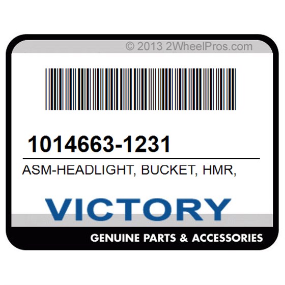 Victory 1014663-1231 Asm-Headlight, Bucket, Hmr, Ssblu