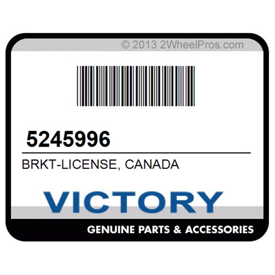 Victory 5245996 Brkt-License, Canada
