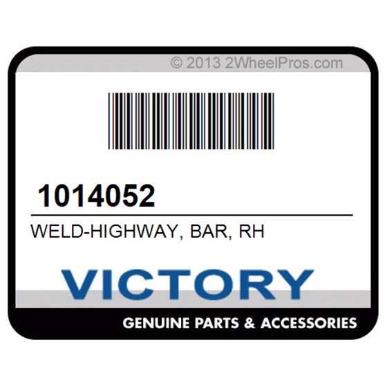 Victory 1014052 Weld-Highway, Bar, Rh