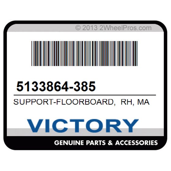 Victory 5133864-385 Support-Floorboard, Rh, Mach, Slv