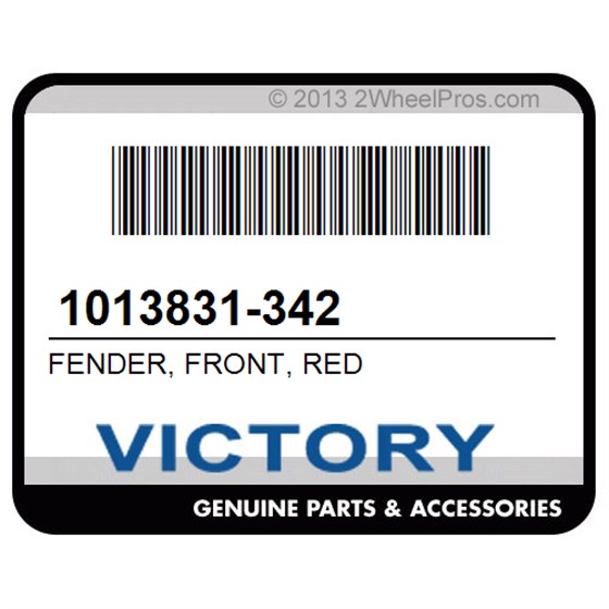 Victory 1013831-342 Fender, Front, Red