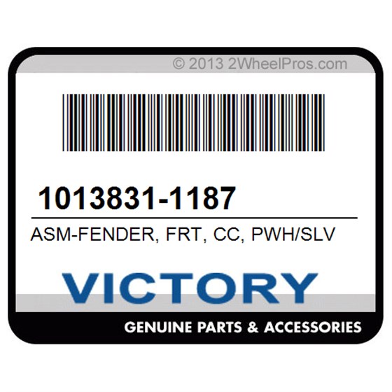 Victory 1013831-1187 Asm-Fender, Frt, Cc, Pwh/Slv