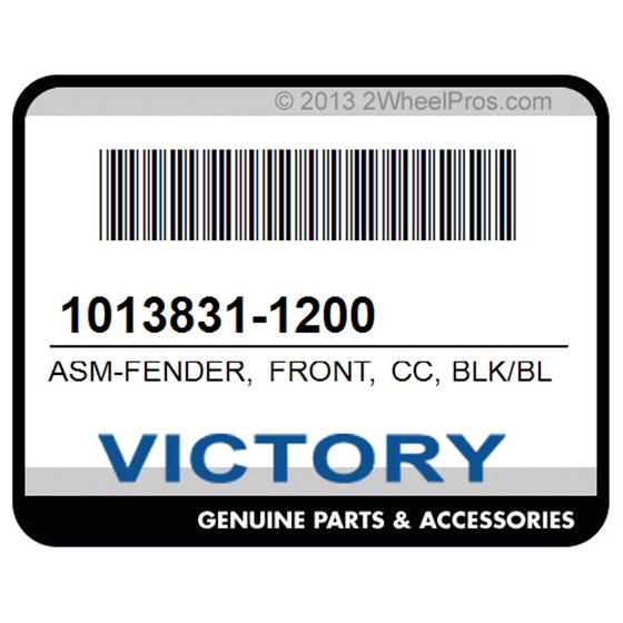 Victory 1013831-1200 Asm-Fender, Front, Cc, Blk/Blu