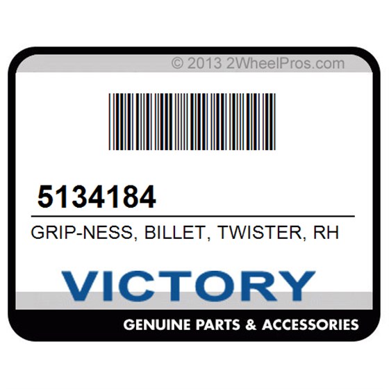 Victory 5134184 Grip-Ness, Billet, Twister, Rh