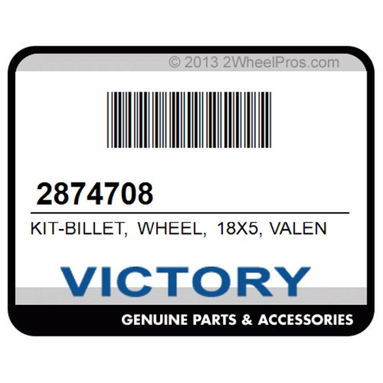 Victory 2874708 Kit-Billet, Wheel, 18X5, Valenci