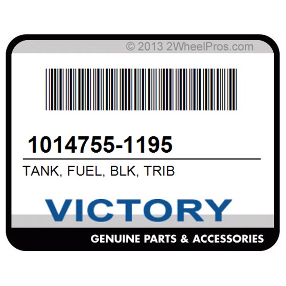 Victory 1014755-1195 Tank, Fuel, Blk, Trib
