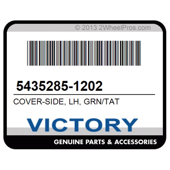 Victory 5435285-1202 Cover-Side, Lh, Grn/Tat