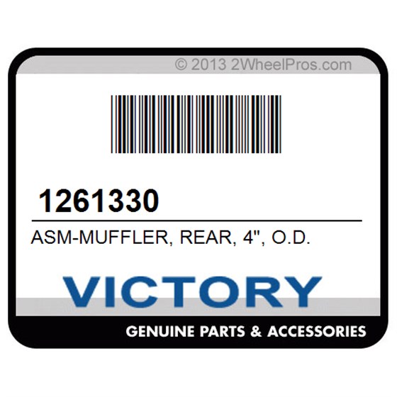 Victory 1261330 Asm-Muffler, Rear, 4", O.D.