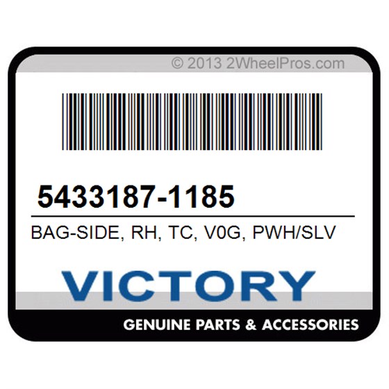 Victory 5433187-1185 Bag-Side, Rh, Tc, V0g, Pwh/Slv