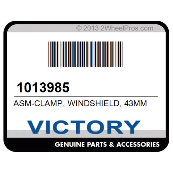 Victory 1013985 Asm-Clamp, Windshield, 43Mm