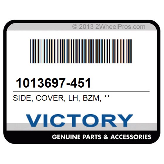 Victory 1013697-451 Side, Cover, Lh, Bzm, **