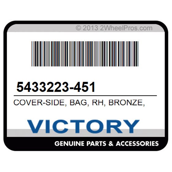 Victory 5433223-451 Cover-Side, Bag, Rh, Bronze, Mist, *
