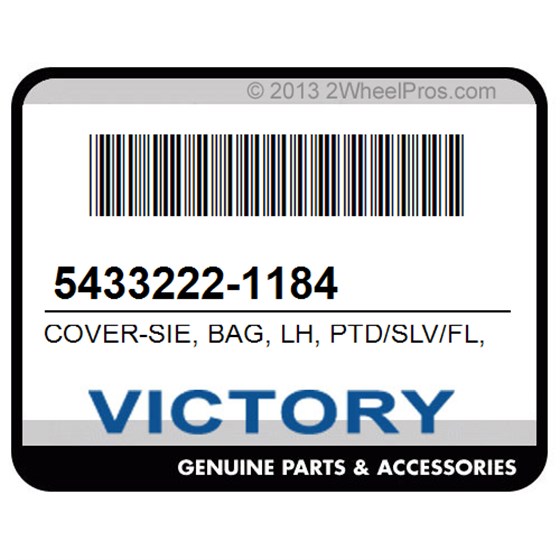 Victory 5433222-1184 Cover-Sie, Bag, Lh, Ptd/Slv/Fl, **