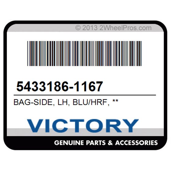 Victory 5433186-1167 Bag-Side, Lh, Blu/Hrf, **