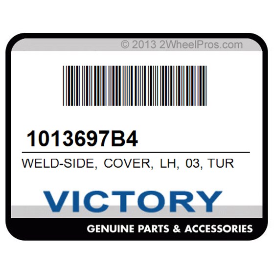 Victory 1013697B4 Weld-Side, Cover, Lh, 03, Turq/Wht