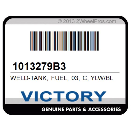 Victory 1013279B3 Weld-Tank, Fuel, 03, C, Ylw/Blk