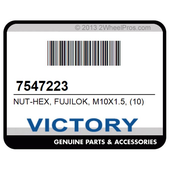 Victory 7547223 Nut-Hex, Fujilok, M10x1.5, (10)