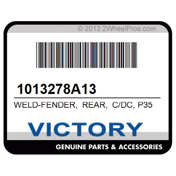 Victory 1013278A13 Weld-Fender, Rear, C/Dc, P353/352