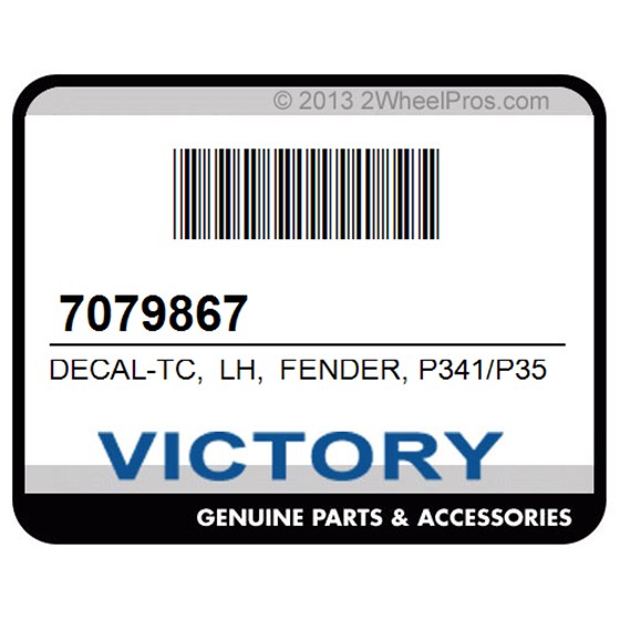 Victory 7079867 Decal-Tc, Lh, Fender, P341/P354