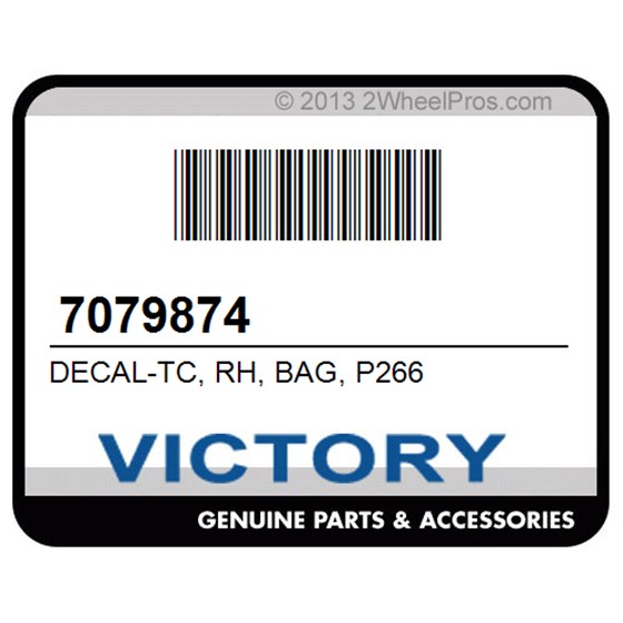 Victory 7079874 Decal-Tc, Rh, Bag, P266