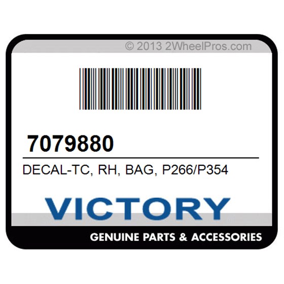 Victory 7079880 Decal-Tc, Rh, Bag, P266/P354