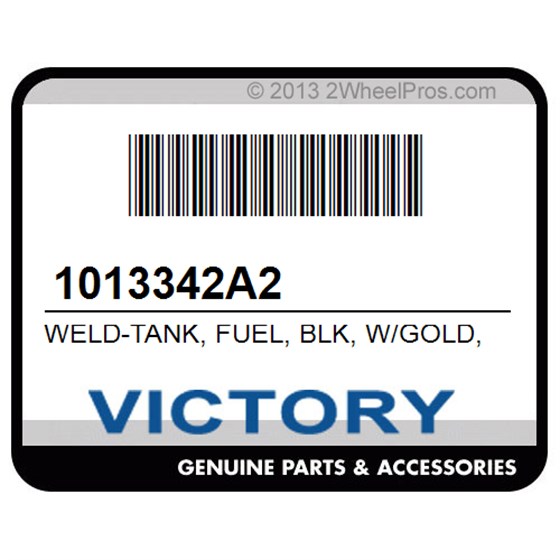 Victory 1013342A2 Weld-Tank, Fuel, Blk, W/Gold, Pin