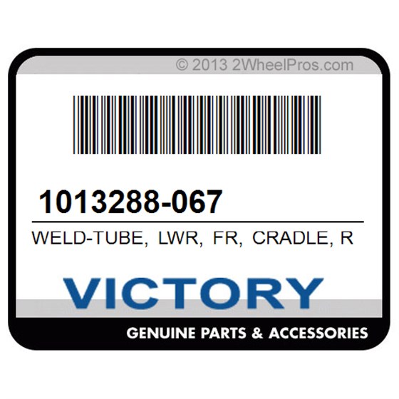Victory 1013288-067 Weld-Tube, Lwr, Fr, Cradle, Rh, Blk
