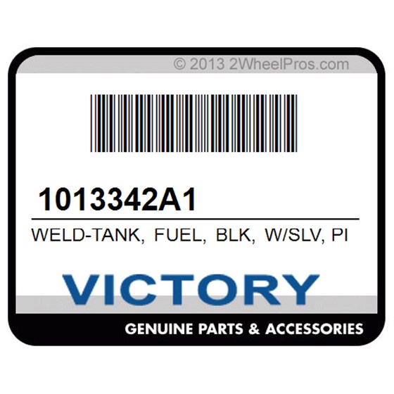 Victory 1013342A1 Weld-Tank, Fuel, Blk, W/Slv, Pin