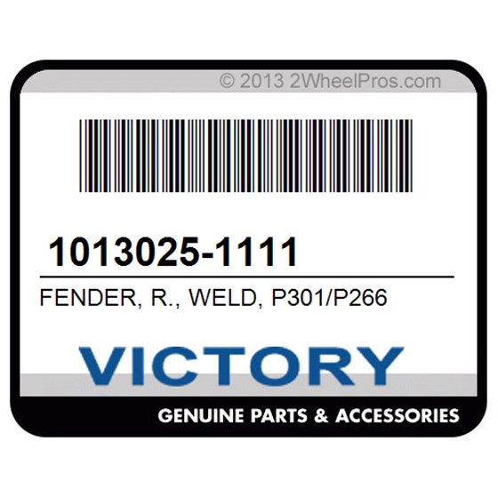 Victory 1013025-1111 Fender, R., Weld, P301/P266