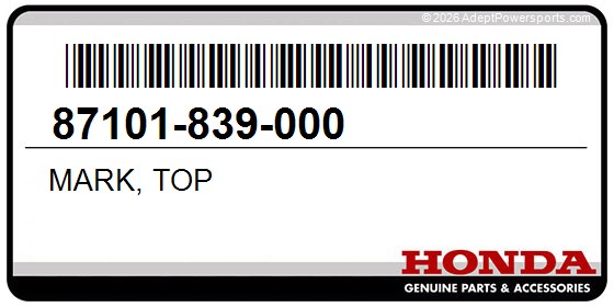 Honda 87101-839-000 Mark, Top