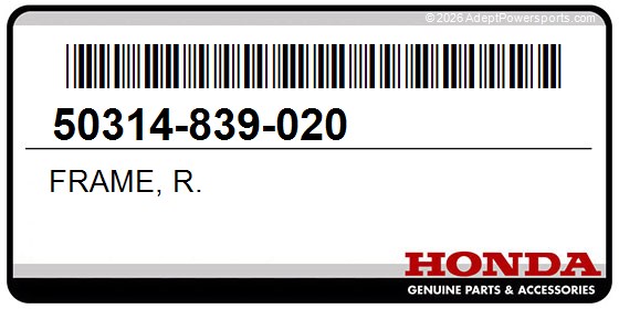 Honda 50314-839-020 Frame, R.