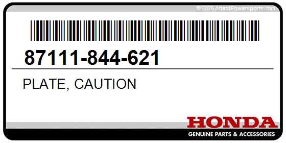 Honda 87111-844-621 Plate, Caution