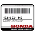 Honda 17210-ZJ1-842 Element, Air, Cleaner