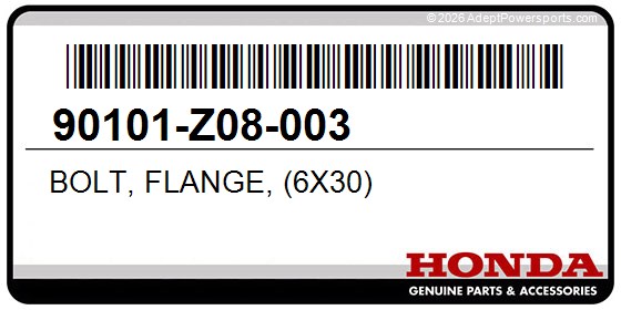 Honda 90101-Z08-003 Bolt, Flange, (6X30)