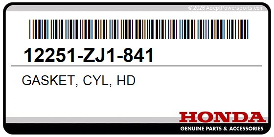 Honda 12251-ZJ1-841 Gasket, Cyl, Hd