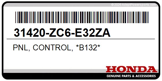 Honda 31420-ZC6-E32ZA Pnl, Control, *B132*