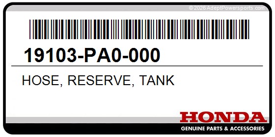 Honda 19103-PA0-000 Hose, Reserve, Tank