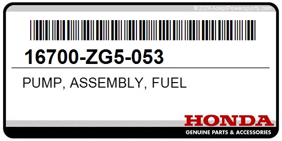 Honda 16700-ZG5-053 Pump, Assembly, Fuel