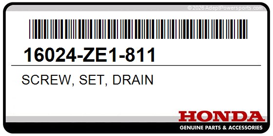 Honda 16024-ZE1-811 Screw, Set, Drain
