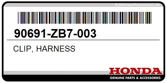 Honda 90691-ZB7-003 Clip, Harness
